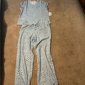 NWT P.J. Salvage Gray Leopard Print set